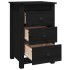 Mesita de noche madera maciza de pino negro 40x35x61,5