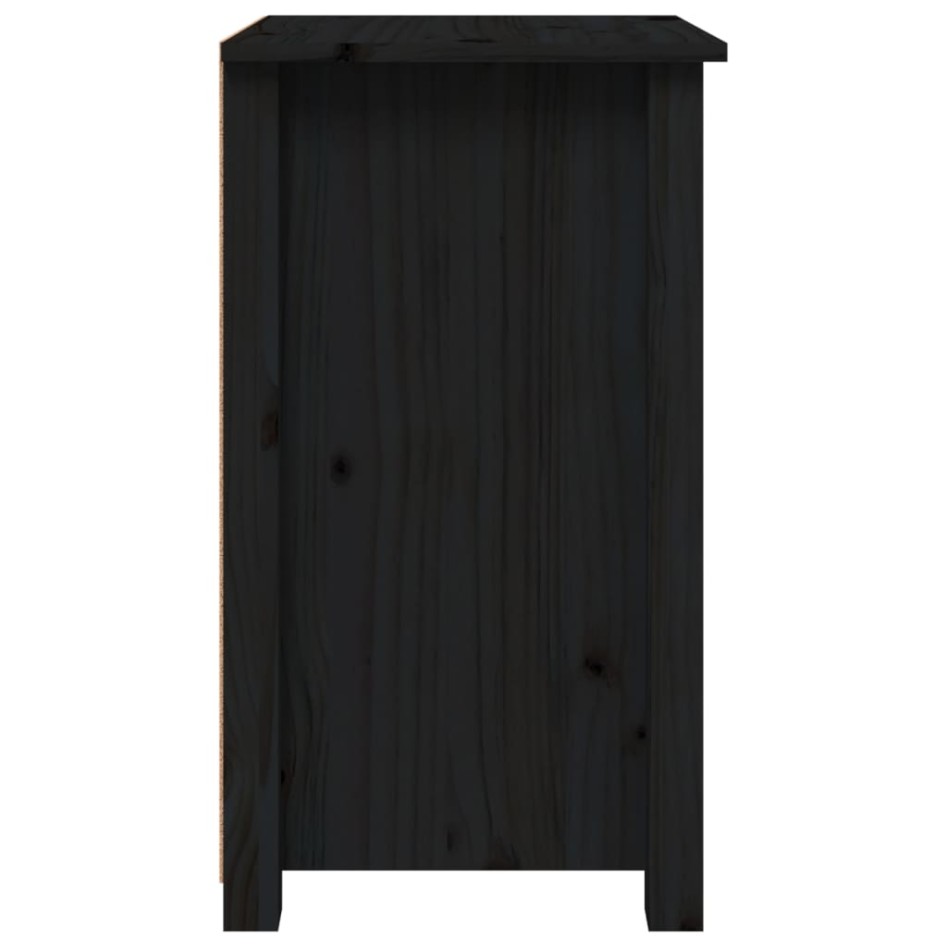 Mesita de noche madera maciza de pino negro 40x35x61,5