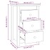 Mesita de noche madera maciza de pino negro 40x35x61,5