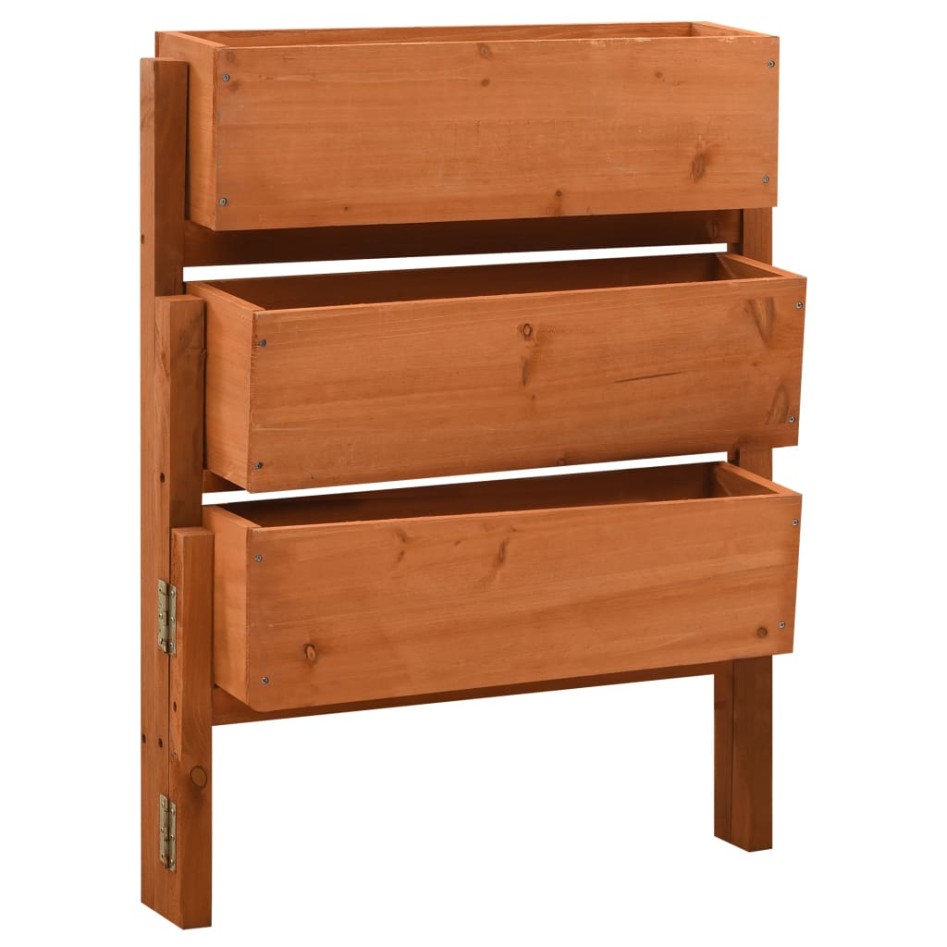 Jardinera plegable de jardín madera abeto naranja 60x14x75