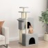 Rascador para gatos con postes de sisal gris claro 122