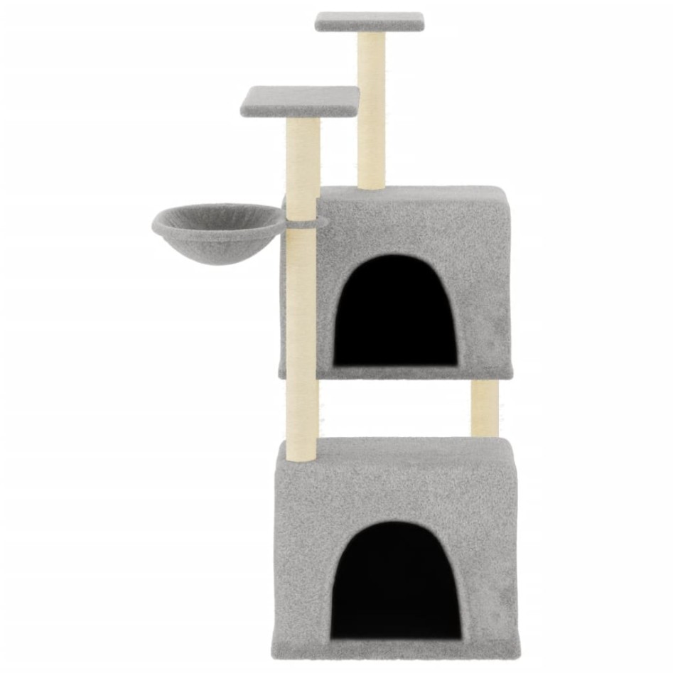Rascador para gatos con postes de sisal gris claro 122