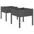 Jardineras 2 uds madera maciza de pino gris 70x70x70
