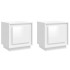 Mesitas de noche 2 uds madera blanco brillante 44x35x45