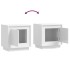 Mesitas de noche 2 uds madera blanco brillante 44x35x45