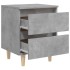 Mesitas de noche con patas 2 uds madera pino gris 40x35x50