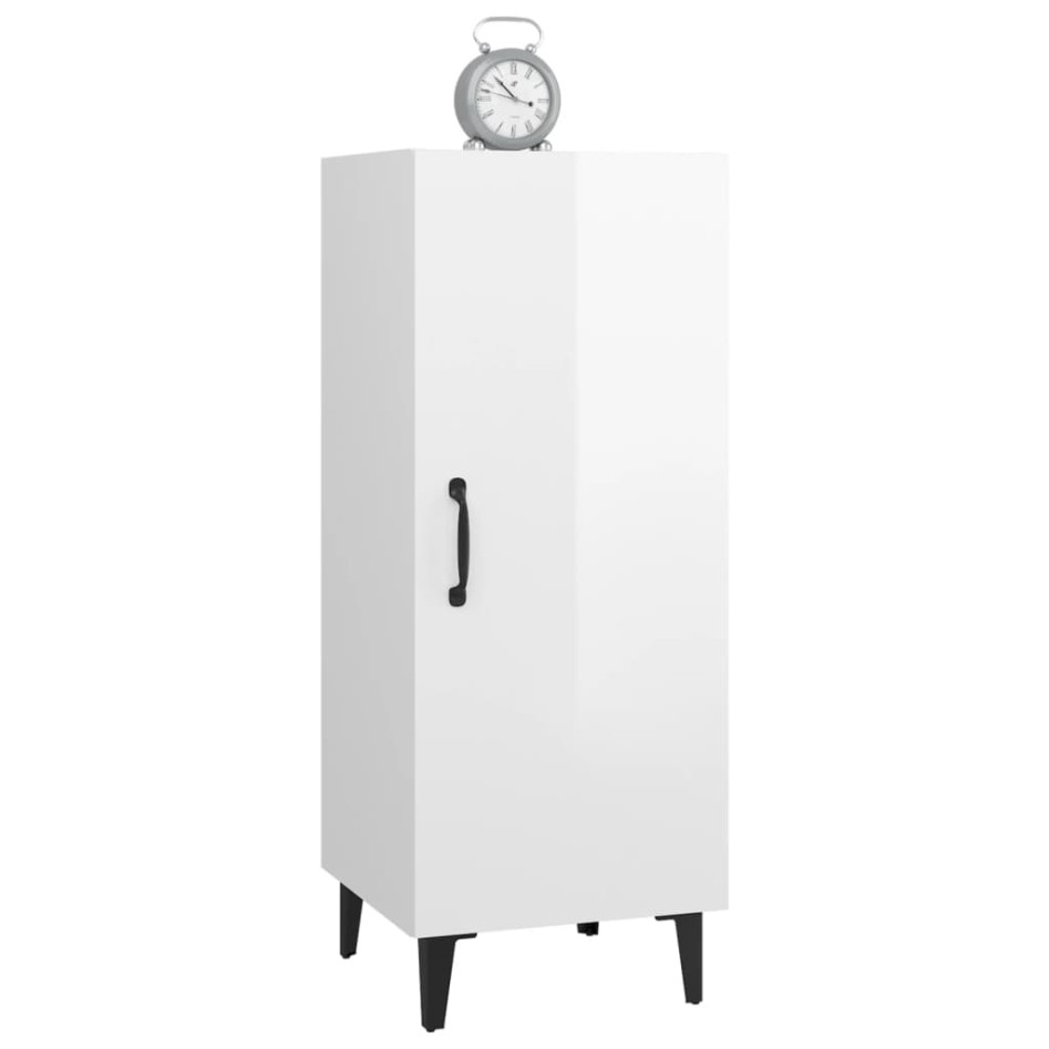 Aparador de madera contrachapada blanco brillante 34,5x34x90