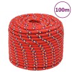 Cuerda de barco polipropileno rojo 14 mm 100 m