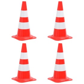 Conos de tráfico reflectantes 4 unidades rojo y blanco 50