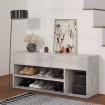 Banco zapatero madera de ingeniería gris hormigón 105x30x45 cm