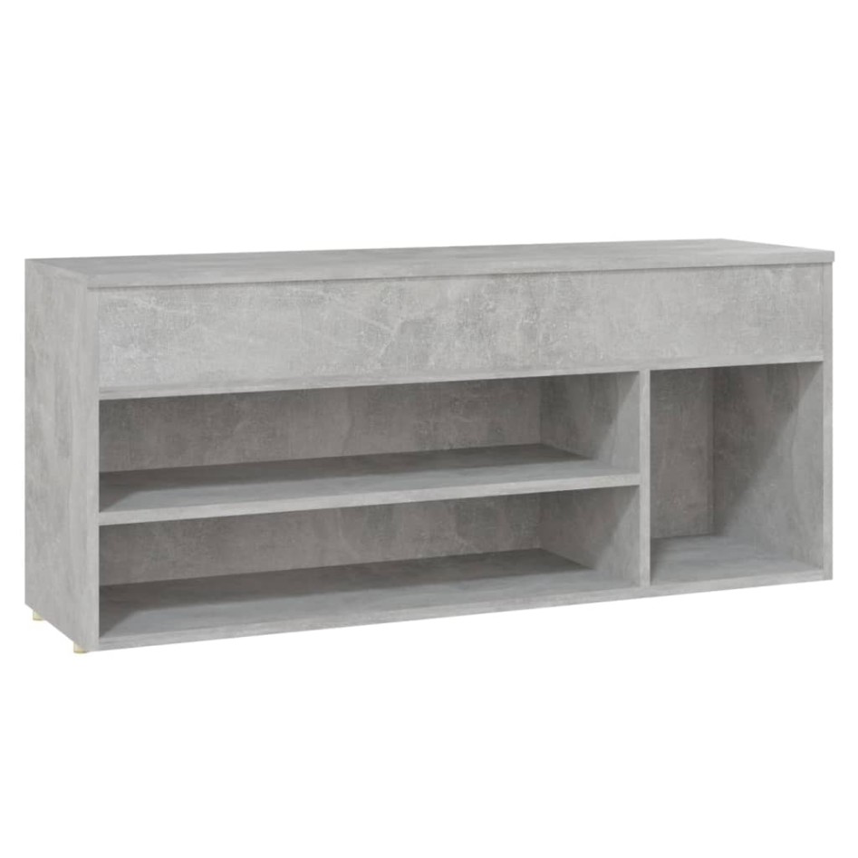 Banco zapatero madera de ingeniería gris hormigón 105x30x45