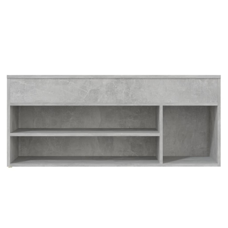 Banco zapatero madera de ingeniería gris hormigón 105x30x45