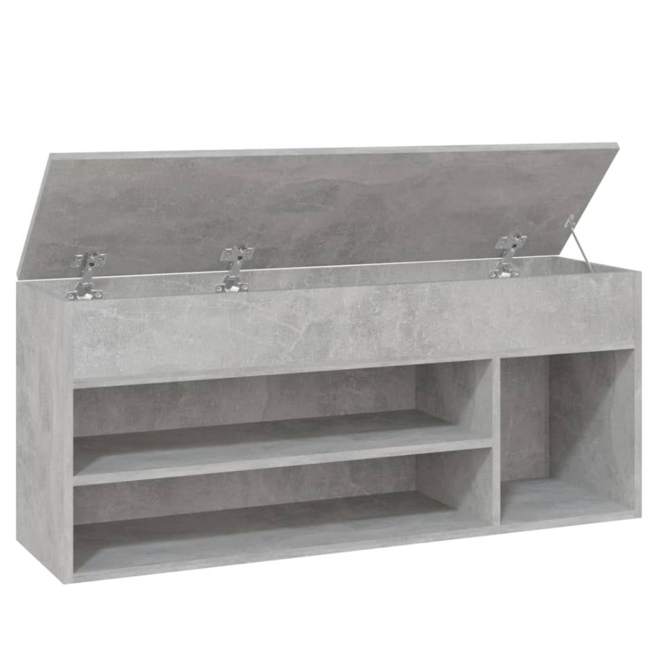 Banco zapatero madera de ingeniería gris hormigón 105x30x45