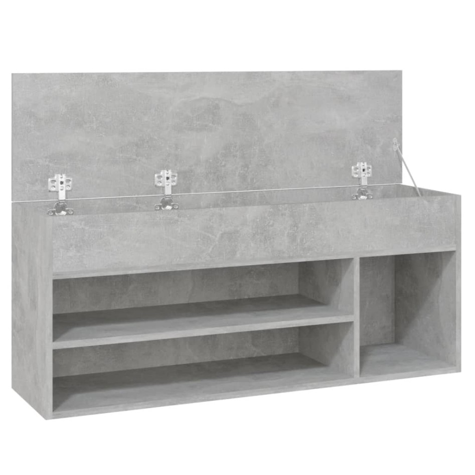 Banco zapatero madera de ingeniería gris hormigón 105x30x45