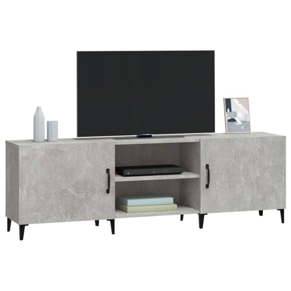 Mueble de TV madera de ingeniería gris hormigón 150x30x50