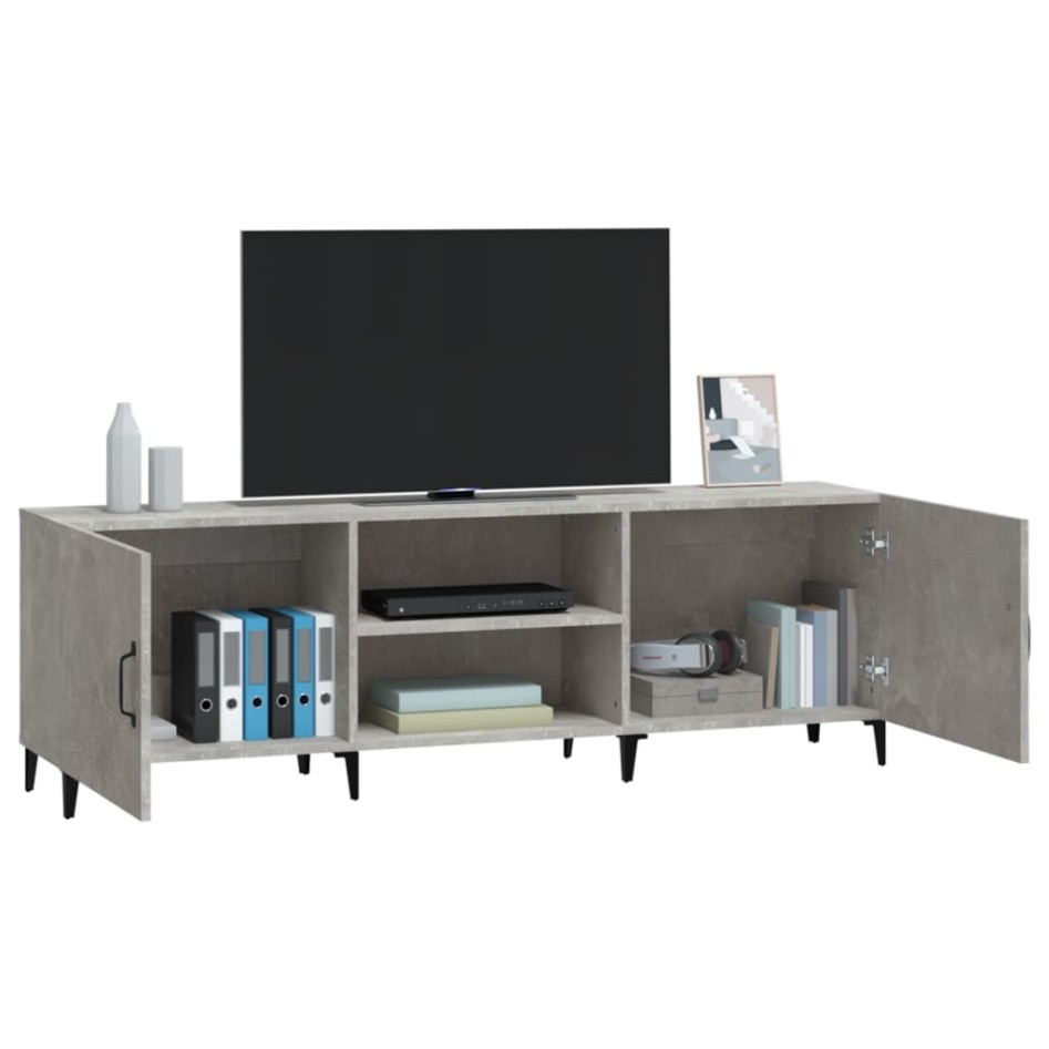 Mueble de TV madera de ingeniería gris hormigón 150x30x50