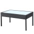 Set muebles de jardín 4 piezas y cojines ratán sintético