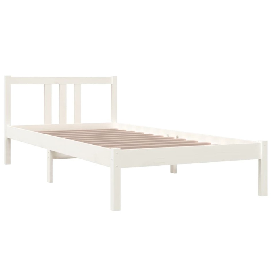 Estructura de cama sin colchón madera maciza blanco 90x200
