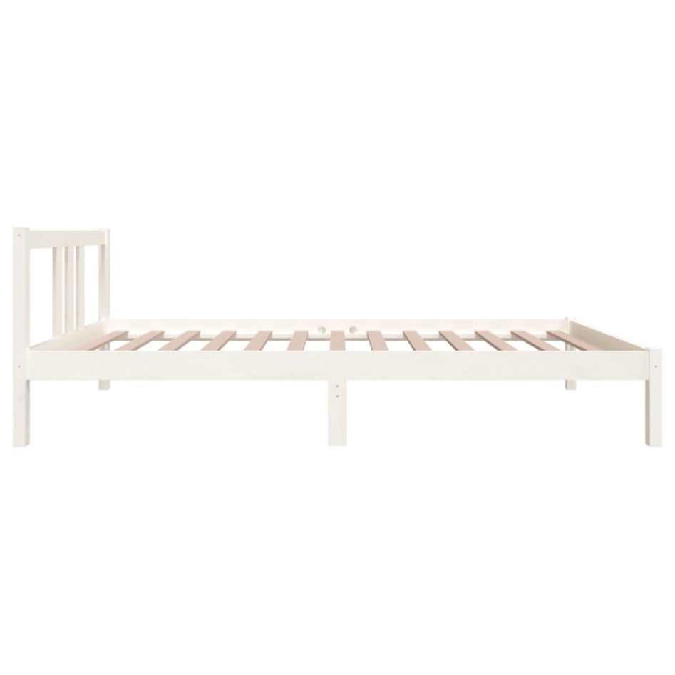 Estructura de cama sin colchón madera maciza blanco 90x200