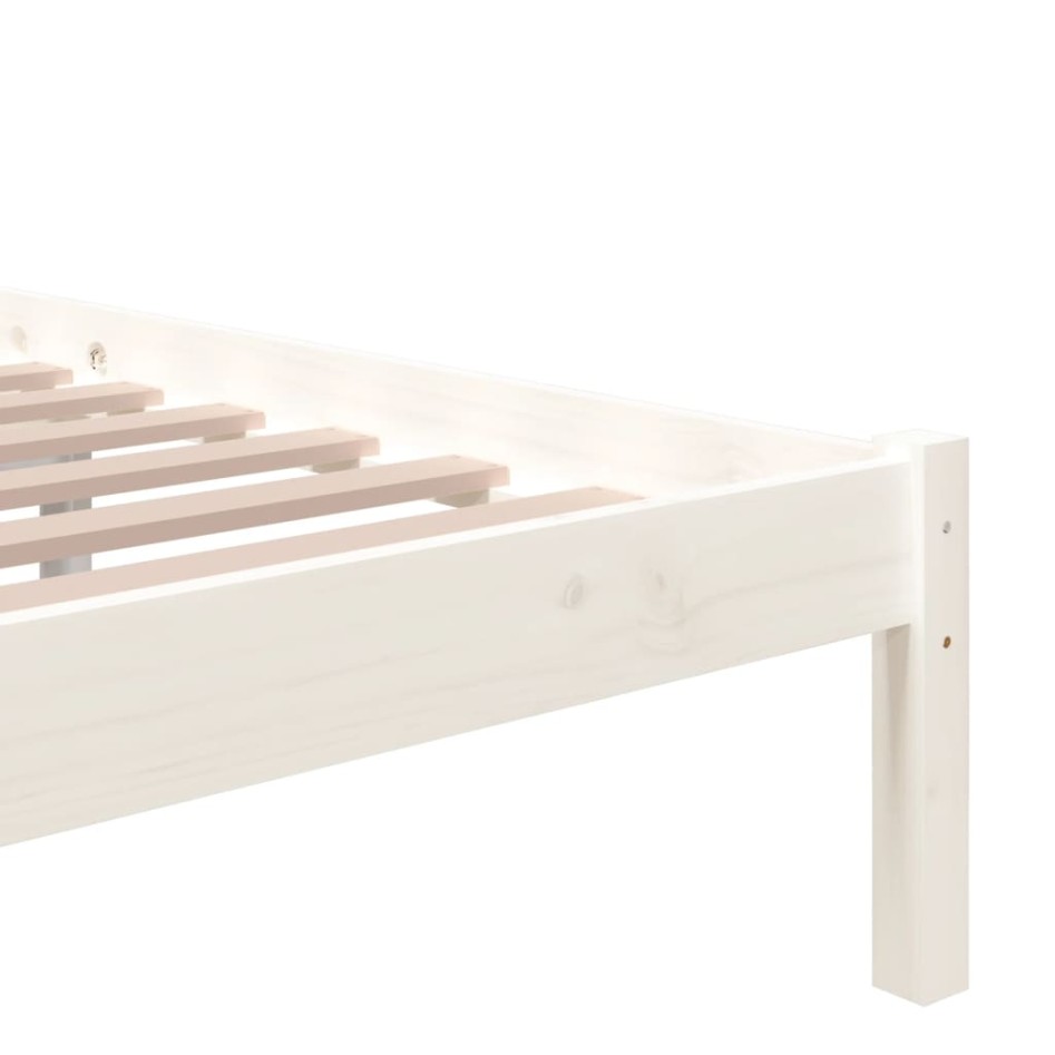 Estructura de cama sin colchón madera maciza blanco 90x200