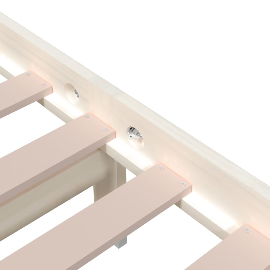 Estructura de cama sin colchón madera maciza blanco 90x200