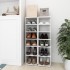Muebles zapateros 2 unidades blanco brillante 27,5x27x102