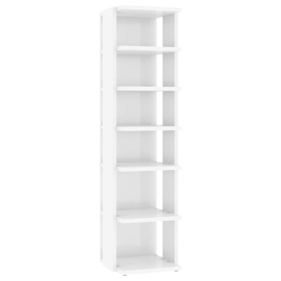 Muebles zapateros 2 unidades blanco brillante 27,5x27x102