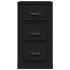 Aparador de madera contrachapada negro 36x35,5x67,5