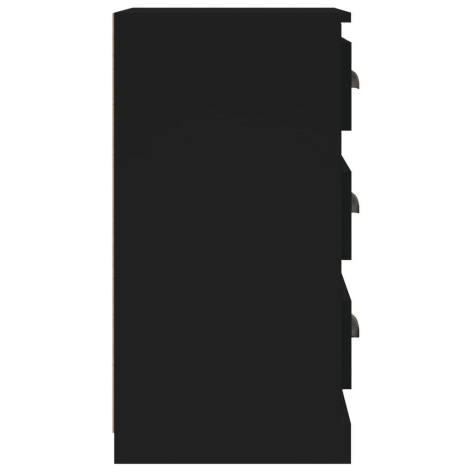 Aparador de madera contrachapada negro 36x35,5x67,5