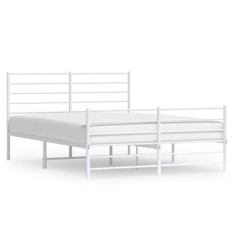 Estructura cama sin colchón con estribo metal blanco 120x200
