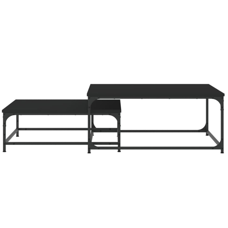 Mesas de centro apilables 2 piezas madera de ingeniería