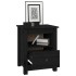 Mesitas de noche 2 uds madera maciza de pino negra 40x35x49