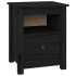 Mesitas de noche 2 uds madera maciza de pino negra 40x35x49