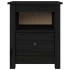Mesitas de noche 2 uds madera maciza de pino negra 40x35x49