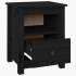 Mesitas de noche 2 uds madera maciza de pino negra 40x35x49