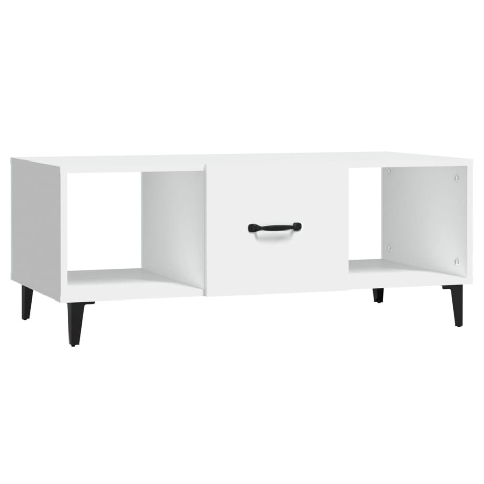 Mesa de centro madera contrachapada blanco 102x50x40