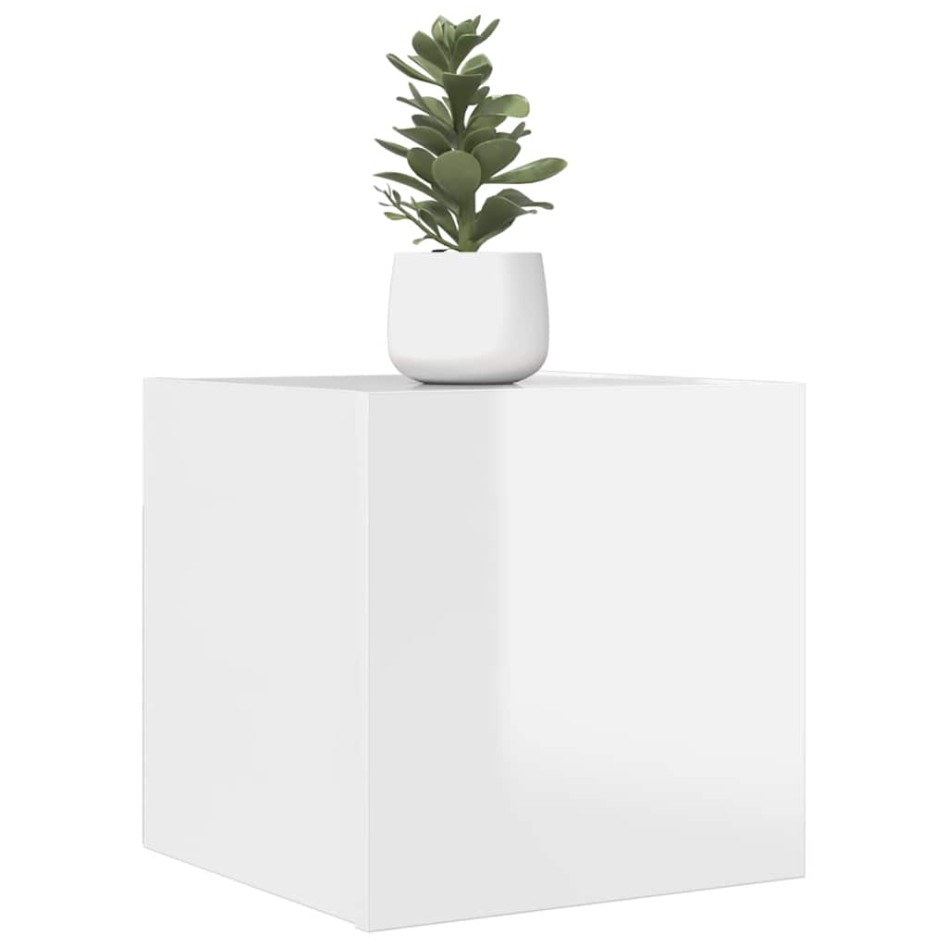 Muebles de salón de pared 2 uds blanco brillo 30,5x30x30