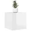 Muebles de salón de pared 2 uds blanco brillo 30,5x30x30 cm