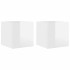 Muebles de salón de pared 2 uds blanco brillo 30,5x30x30