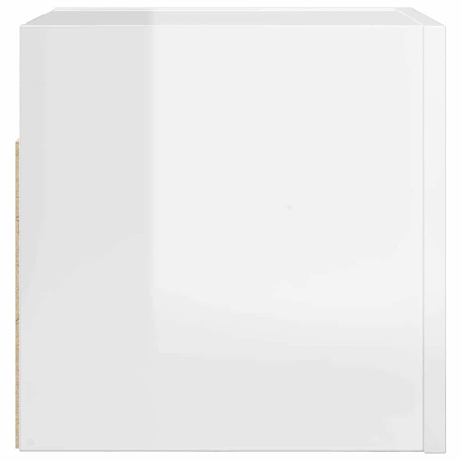 Muebles de salón de pared 2 uds blanco brillo 30,5x30x30