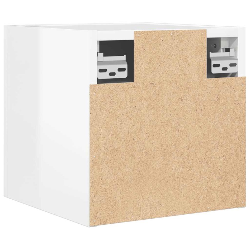 Muebles de salón de pared 2 uds blanco brillo 30,5x30x30