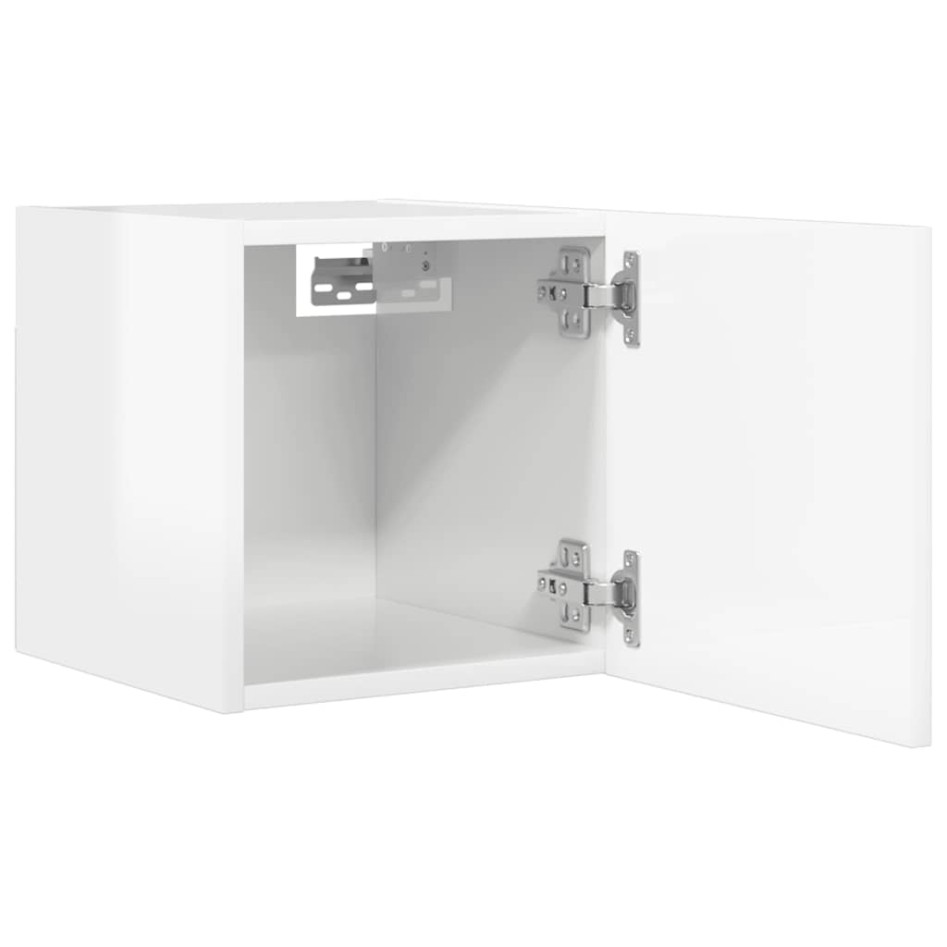Muebles de salón de pared 2 uds blanco brillo 30,5x30x30