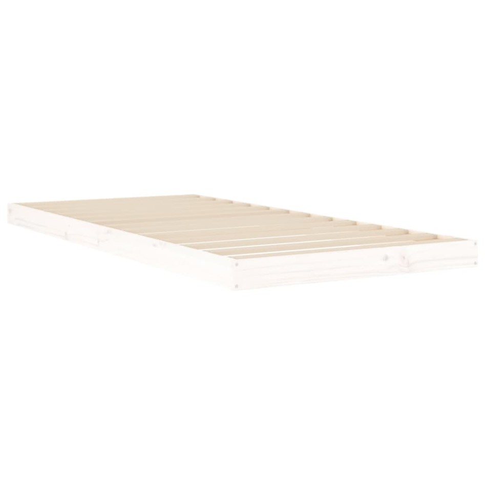 Estructura de cama madera maciza de pino blanco 90x200