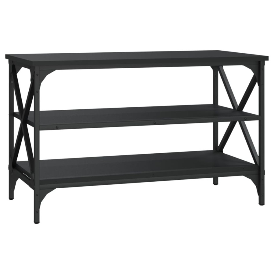 Mueble para TV madera contrachapada negro 80x40x50