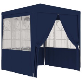 Carpa profesional para fiestas con paredes azul 90 g/m² 2x2