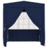 Carpa profesional para fiestas con paredes azul 90 g/m² 2x2