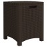 Caja de almacenaje de jardín ratán PP marrón 39x39x46