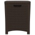 Caja de almacenaje de jardín ratán PP marrón 39x39x46