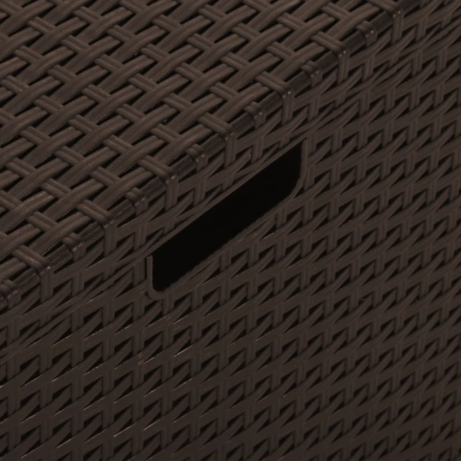 Caja de almacenaje de jardín ratán PP marrón 39x39x46