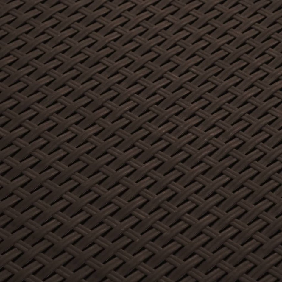 Caja de almacenaje de jardín ratán PP marrón 39x39x46